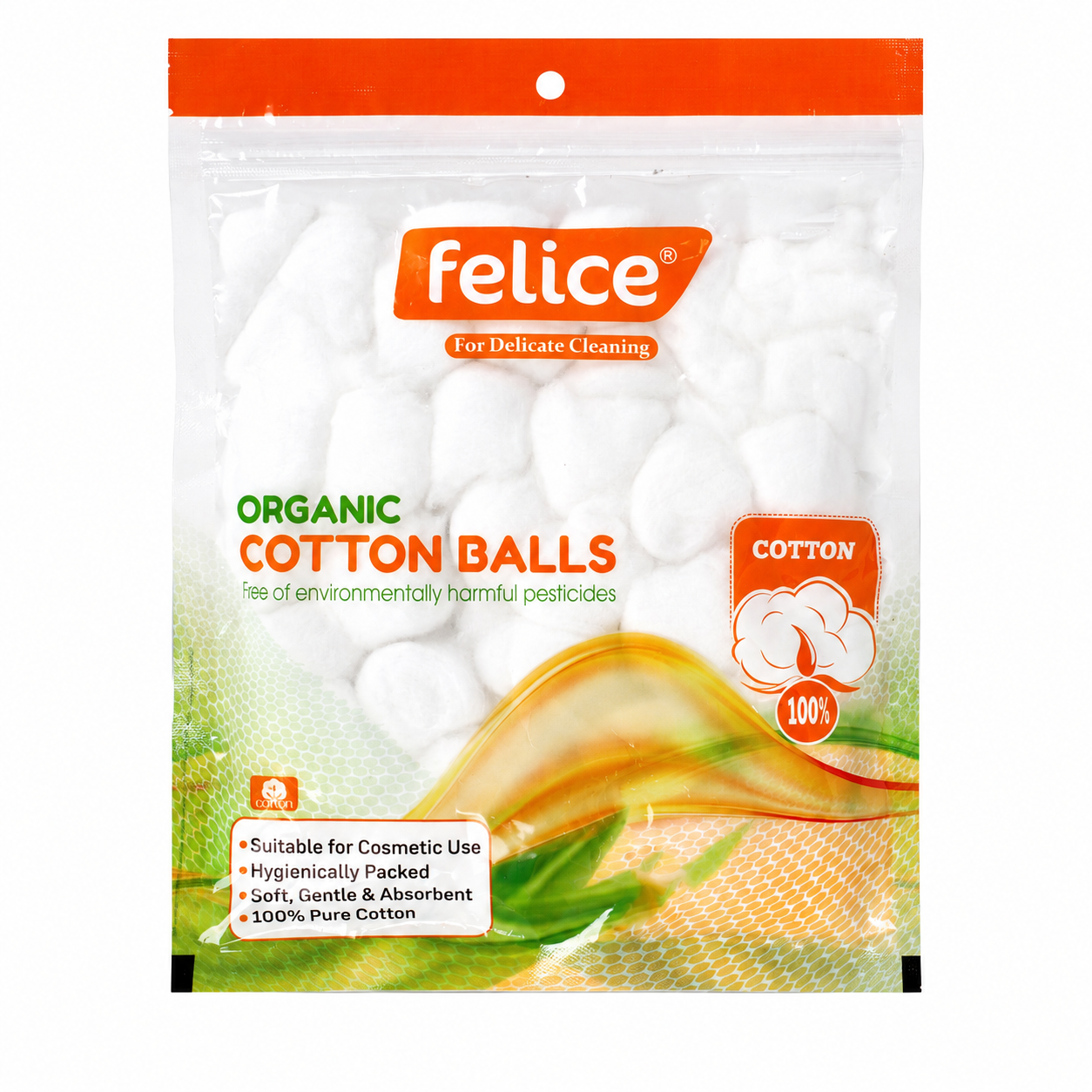 Organic Cotton Balls Pouch Pack